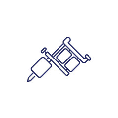 tattoo machine line icon on white