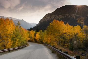 Cottonwood Pass Road Colorado in fall