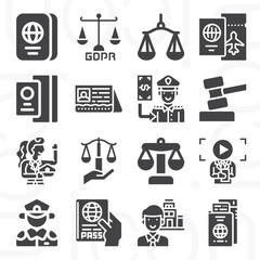 16 pack of official  filled web icons set