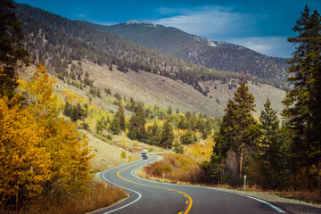 Cottonwood Pass Road Colorado in fall