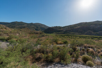 Mountainous landscape in the beninar reservoir