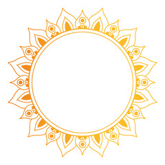 circle gold ornament in flower shaped vector design