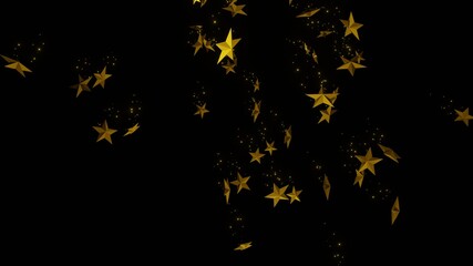 stars fall on the black background 3D render