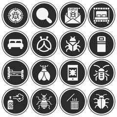 16 pack of bugs  filled web icons set