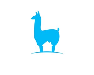 llama home negative space