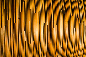 nature background of brown handicraft weave texture rattan surfac