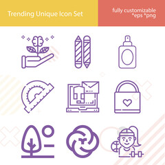 Fototapeta premium Simple set of and related lineal icons.