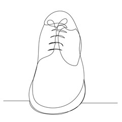 vector, isolated, continuous line drawing of male shoe