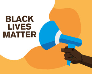 Black lives matter with megaphone vector design