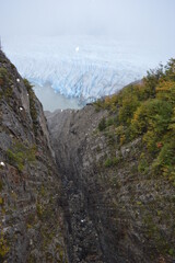 Hiking over glaciers and mountains on the hanging bridges in Torres del Paine National Park in Patagonia, Chile