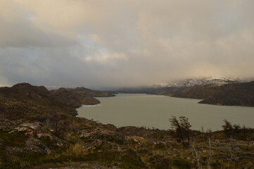 Hiking around the stunning but dramatic Torres del Paine National Park in Patagonia, Chile