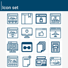 Simple set of bastard title related lineal icons.