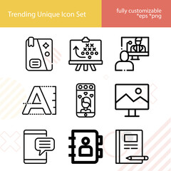 Simple set of introduction related lineal icons.