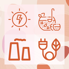 Simple set of powerful related lineal icons