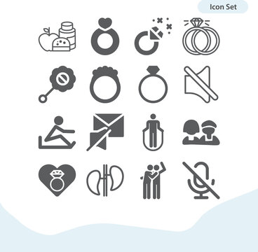 Simple set of married related filled icons.