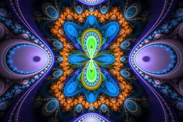 Obraz premium Beaufiful fractal hd wallpaper background logo blue shapes geometric pattern music waves explosion universe yolo.