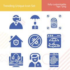 Simple set of agent related filled icons.