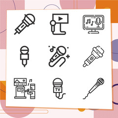 Simple set of 9 icons related to int