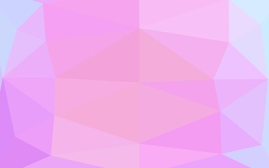 Light Pink, Blue vector shining triangular pattern.