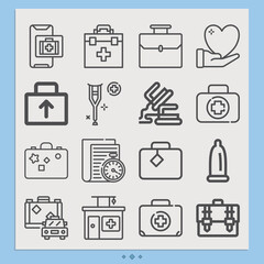 Simple set of resource related lineal icons.