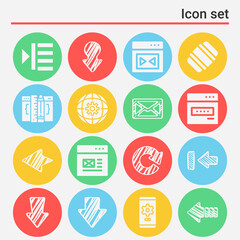 16 pack of black out  filled web icons set