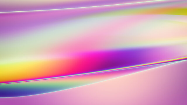 Abstract colourful chromatic glossy background. 3D render