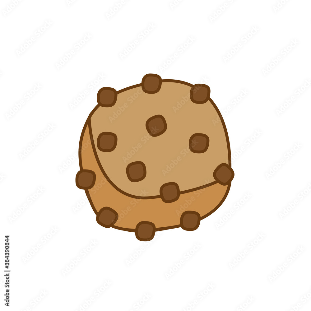 Poster cookie line and fill style icon vector design
