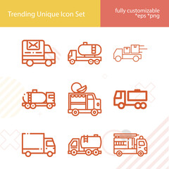 Simple set of parked related lineal icons.