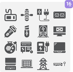 Simple set of utilities related filled icons.