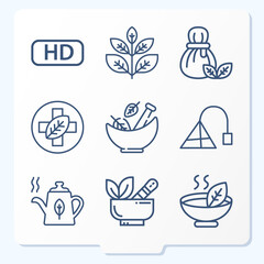 Simple set of 9 icons related to define