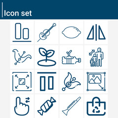 Simple set of diagonal related lineal icons.