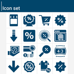 Simple set of percentage related filled icons.