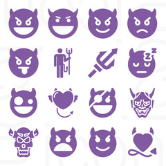 16 pack of dante  filled web icons set