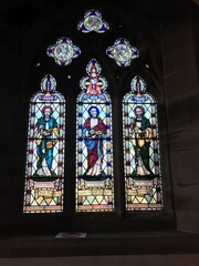 stained glass window in Ashley church