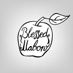 mabon black ink lettering - blessed mabon