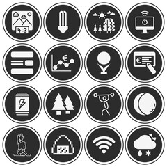 16 pack of bright  filled web icons set