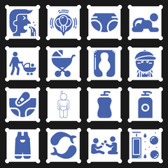 16 pack of teens  filled web icons set