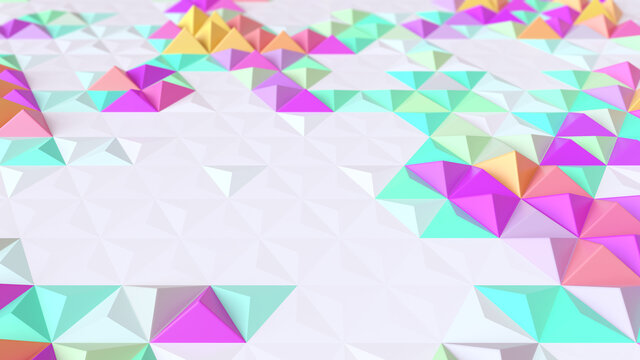 Abstract geometric bright tech pattern. 3D render