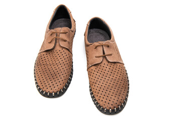 brown male loafers isolated