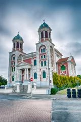 Poster Roman catholic basilica of Sacred Heart in Timaru in the New Zealand © Fyle