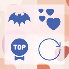 Simple set of beat related filled icons