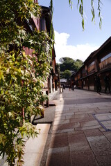 Fototapeta na wymiar Higashi chaya street at Kanazawa Japan. Japanese old architectures.