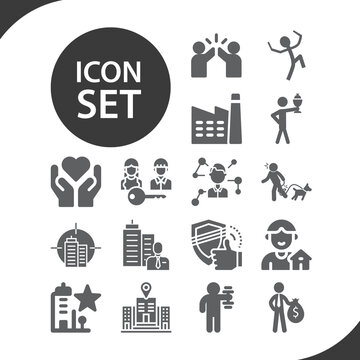Simple set of owns related filled icons.