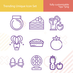 Simple set of colorful related lineal icons.