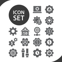 Simple set of stage setting related filled icons.