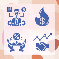 Simple set of worth related filled icons