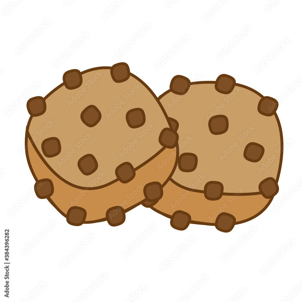 Poster cookies line and fill style icon vector design