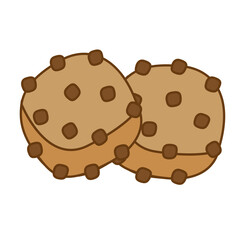cookies line and fill style icon vector design