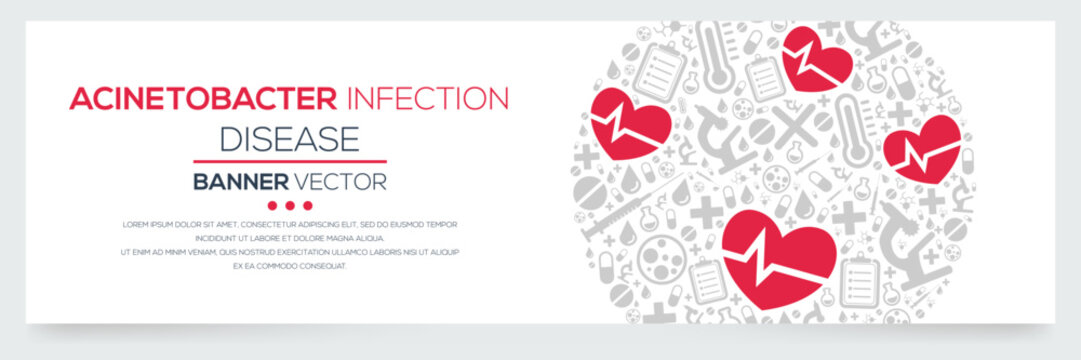 Creative (acinetobacter infection) disease Banner Word with Icons ,Vector illustration.	