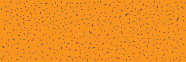 Vector Background With Autumn Golden Leaves. Autumn fall doodle pattern.